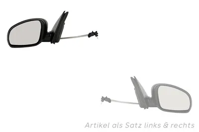Produktbild von Johns, kompatibel zu Skoda Roomster/Praktik Außenspiegel 05/06- Set links & rechts , schwarz 5J1857507 5J1857508