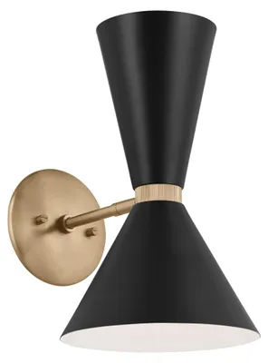 Produktbild von Elstead Phix Wandleuchte E27 2-fach Schwarz und Champagnerbronze Schwarz