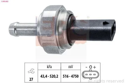 Image de EPS 1.980.002 Capteur de pression différentielle des gaz d'échappement pour BMW Série 3 Break (E91), Série 3 Berline (E90), Série 5 Break (F11), Série 5 Berline (F20) et Série 3 Break (F31)