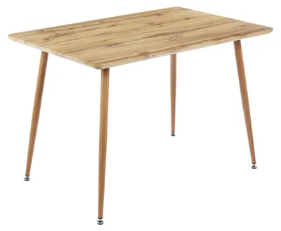 Produktbild von Esstisch Schweizer Kante Holz Wildeiche-Optik 115 x 75 4-Fuß-Gestell Metall eiche TRONDHEIM