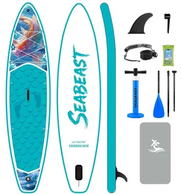 Image de Planche de paddle gonflable, PVC résistant, capacité de charge maximale de 200 kg, HS032