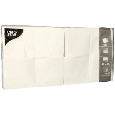 Produktbild von Papstar Servietten, 2-lagig 1/8-Falz 40 x 40 cm weiß 8 x 250 Stück