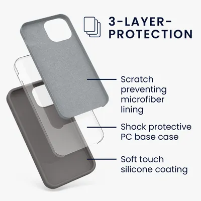 Produktbild von kwmobile Handyhülle für iPhone 13 mini Hülle, für iPhone 13 mini Case - Hülle Silikon - kabelloses Laden - Stone Dust