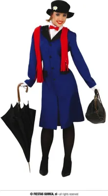 Produktbild von FIESTAS GUIRCA Klassisches Poppins Babysitter-Kostüm für eine Frau