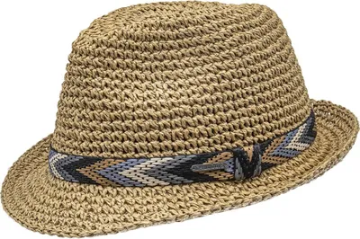 Chillouts knautschbarer Trilby Sommerhut mit Muster-Band in braun