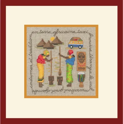 Immagine prodotto di Set per punto croce Le Bonheur des Dames "In Africa", schema contato, 11,5x11,5 cm