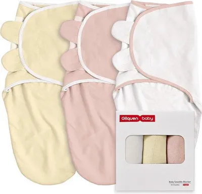 Productafbeelding van Famanu babywikkeldoeken, 100% biologische katoen - set van 3 in zachte kleuren