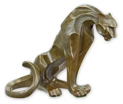 Zdjęcie produktu dla Casa Padrino Luksusowa rzeźba z brązu Jaguar Modernizm 37 x 28,9 cm - Nowoczesna rzeźba Art Deco