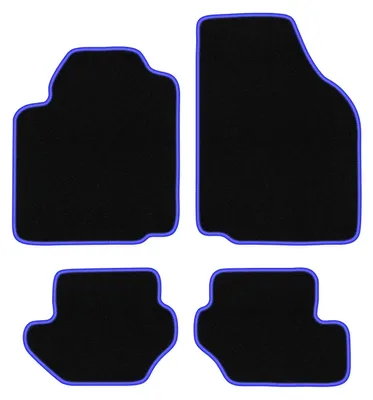 Produktbild von Fußmatten Velours Schwarz/Blau für Ford Fiesta MK5 1999-2002 Set 4-tlg