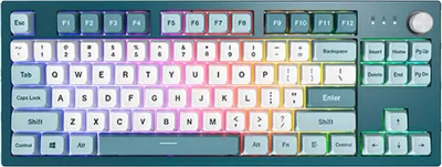 Produktbild von Montech MKey TKL, Tenkeyless (80 - 87 %), Kabelgebunden, USB, Mechanischer Switch, RGB-LED, Dunkles Grau, Hellblau, Weiß