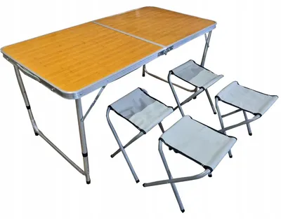 Zdjęcie produktu dla KLAPPBARES CAMPINGSET - 60 x 120 x 70 CM - HOLZMUSTER