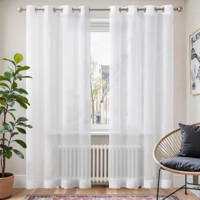 Transparente Vorhänge weiß 246 cm, 2er-Pack, Voile