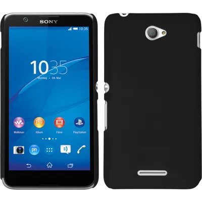 Produktbild von PhoneNatic Case kompatibel mit Sony Xperia E4 - Hülle schwarz gummiert Hard-case + 2 Schutzfolien