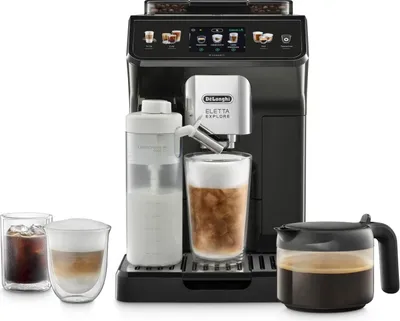 Zdjęcie produktu dla De’Longhi Eletta Explore ECAM452.67.G, Elektryczny dzbanek do moki, 1,8 l, Ziarna kawy, Kawa mielona, Wbudowany młynek, 1450 W, Szary