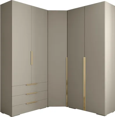 Produktbild von MEBLE KRYSPOL Inova 1 Möbelset Garderobe, 236,7x281,7x47cm - Kaschmir, Gold