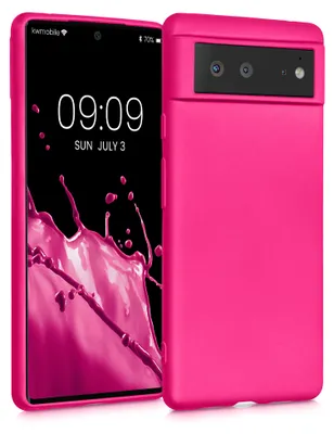 Produktbild von kwmobile Handyhülle für Google Pixel 6 Hülle - Silikon Case metallisch schimmernd - Schutzhülle Cover - Metallic Pink