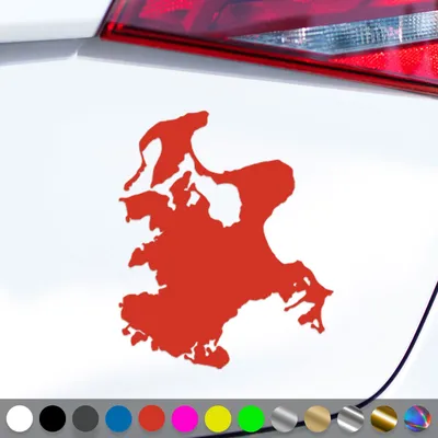 Produktbild von PantherPixel Insel Rügen Aufkleber Umriss Kontur Ostsee Sticker Auto Geschenkidee Farbe Rot