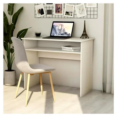Produktbild von Schreibtisch für das Home Office, Computertisch in Weiß, 90×50×74 cm aus Spanplatte