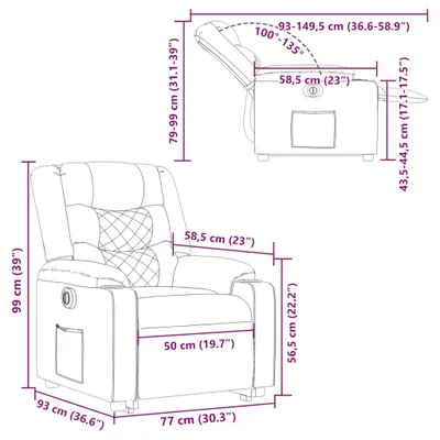 Produktbild von vidaXL Relaxsessel mit Aufstehhilfe Elektrisch Creme Stoff