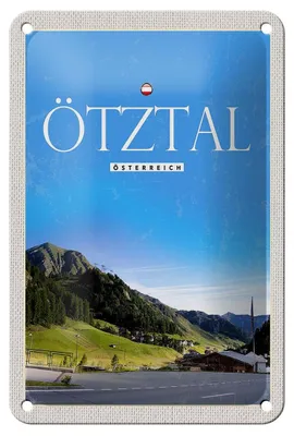 Produktbild von Blechschild Reise 12x18cm Ötztal Österreich Wald Natur Urlaub Schild