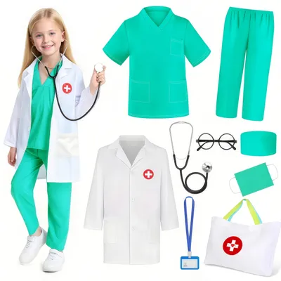 Produktbild von Arztkostüm für Kinder, 9 Teile, für Rollenspiele