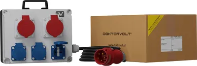 Obrázok produktu pre Rozvádzač napájania 2x16A 3x230V s káblom a zástrčkou franz/belg systémový rozvádzač napájania FRED 6787