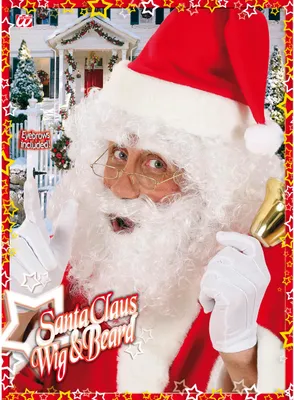 Produktbild von WIDMANN Perücke Weihnachtsmann mit Bart Augenbrauen weiß