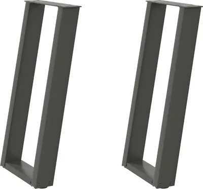 Immagine prodotto di vidaXL Tavolo consolle gambe a U 2 pz. Antracite 28x(72-73) cm in acciaio