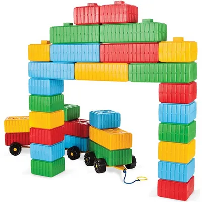Image de WOOPIE - Blocs de construction XXL, ensemble avec véhicule, 43 pièces.
