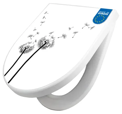 Produktbild von WC Sitz mit Absenkautomatik D Form Motiv Pusteblume 2 [TDW3 10361]