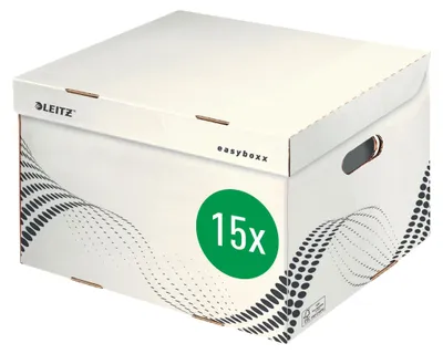 Immagine prodotto di Contenitore per archivi easyboxx L in cartone ondulato bianco confezione da 15 pezzi