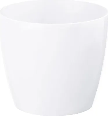 A plain white pot on a white background.