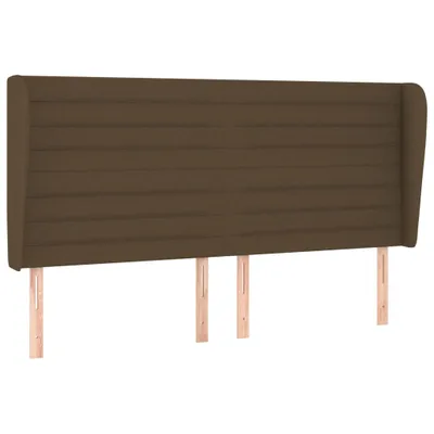 Obrázok produktu pre vidaXL Čelo postele s ušami tmavohnedé 203x23x118/128 cm Látka