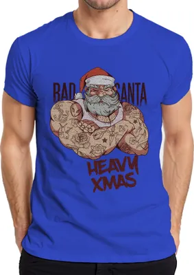 Produktbild von Heavy XMas Fitness Weihnachtsmann Gym Santa - Weihnachten Weihnachtsgeschenk Herren T-Shirt, Blau, L