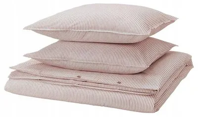 Produktbild von IKEA SOLFIBBLA Bettwäsche-Set 200x200 cm Baumwolle Rot Weiß