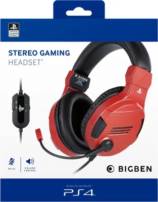 Produktbild von PS4 Kopfhörer mit Mikrofon - Farbe: Rot