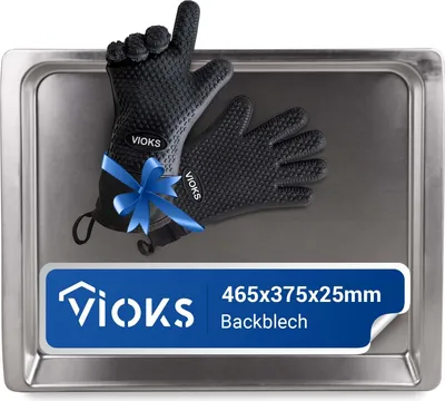 Produktbild von Backblech mit 2 Ofenhandschuhe passend wie Bosch 00438155 für Backofen