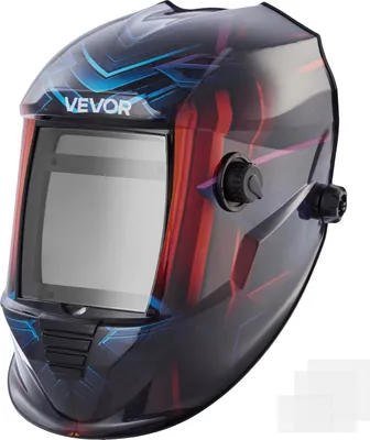Image de VEVOR Casque de soudage automatique, True Color, 100 x 80 mm, masque de soudage à énergie solaire avec 4 capteurs d'arc, DIN 4/5-9/9-13 pour le soudage TIG, MIG & ARC, le coupage, le meulage - Série METIS