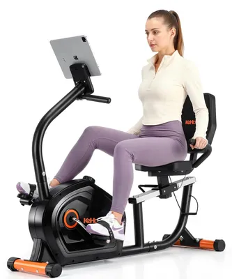 Image de Vélo d'appartement - Ergomètre pour la maison - Résistance magnétique silencieuse à 16 niveaux - Écran LCD - Bluetooth
