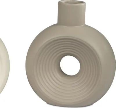 Produktbild von Dekovase CANDY mit Lochdesign Relief H. 21cm matt braun Keramik Formano WA