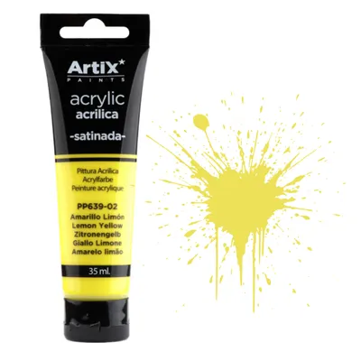 Produktbild von Acrylfarbe Zitronengelb 35 ml – Artix Premium Künstlerfarbe