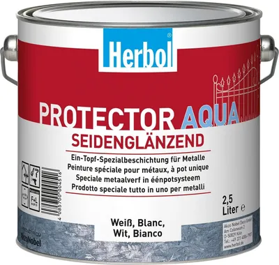 Produktbild von 0,75L Herbol Protector Aqua weiss Metall Lack Metallschutzlack Metalllack
