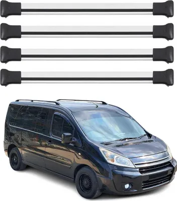 Image de Barres de toit transversales pour Citroen Jumpy 2007-2016 en Alu gris