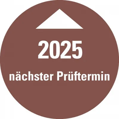 Produktbild von Dreifke® Aufkleber I Systemprüfplakette nächster Prüftermin 2025, braun Dokuf...