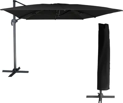 Image de Parasol déporté MOLOKAI rectangulaire 3x4m noir + housse