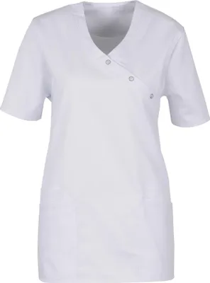 Produktbild von beb MEDIZIN/PFLEGE Damen KASACK Kurzarm V-Neck Baumwollmix Weiß S