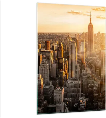 Produktbild von Bilder auf glas - Einteilig - New York Wolkenkratzer Manhattan - 80x120cm - Glasbilder - Wandbilder - Bilder - Wanddekoration aus Glas - Glas Bilder - Wandbild auf Glas - GPA80x120-2672