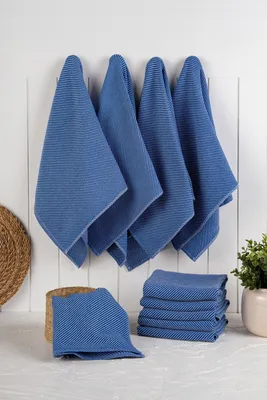 Produktbild von Hermia Concept, Eloise - Night Blue, Küchenhandtuch-Set (10-teilig), 90 % BAUMWOLLE / 10 % POLYESTER, Nachtblau, 43 x 76 x 3 cm