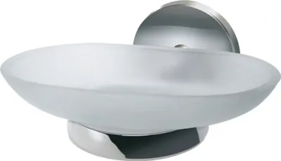 Produktbild von Fackelmann Glas mit Halter VISION, Glas-Zahnputzbecher mit verchromtem Halter (Farbe: Silber)