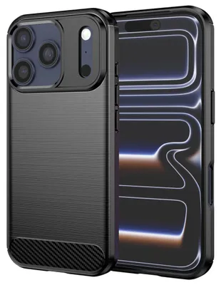 Produktbild von Techsuit – Carbon-Silikonhülle für iPhone 17 Pro – schwarz